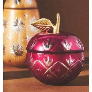 Anthropologie Etched Glass Apple Pomme d’Ambre Candle
